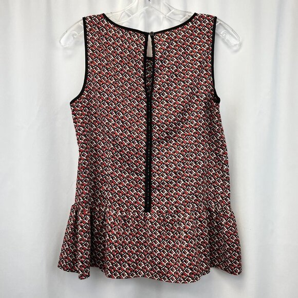 Ann Taylor Womens Multicolor Sleeveless Round Neck Side Zip Blouse Top Size 4 - Picture 2 of 10